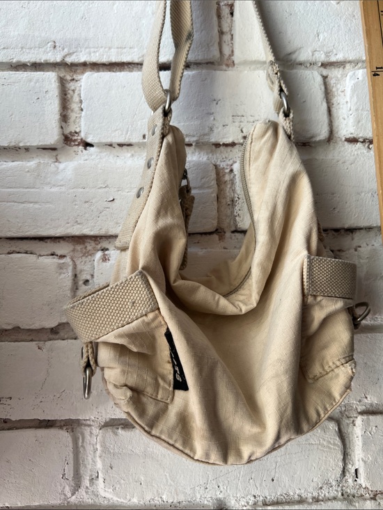 Roots Handbags - Casual Canvas Shoulder Bag in Beige ROOTS cotton utility bag